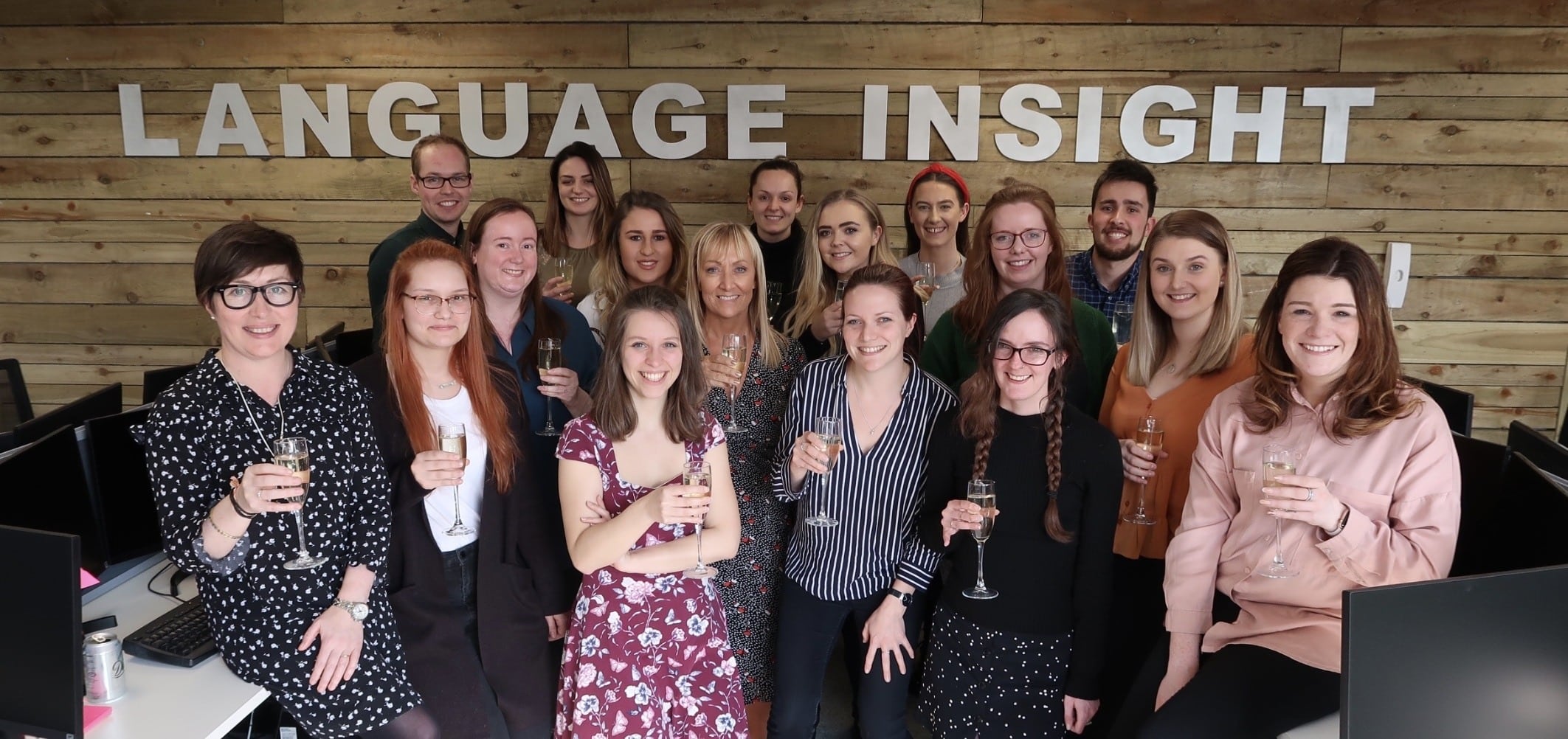  Language Insight team celebrating Language Insight's win of The Queen's Award 2019